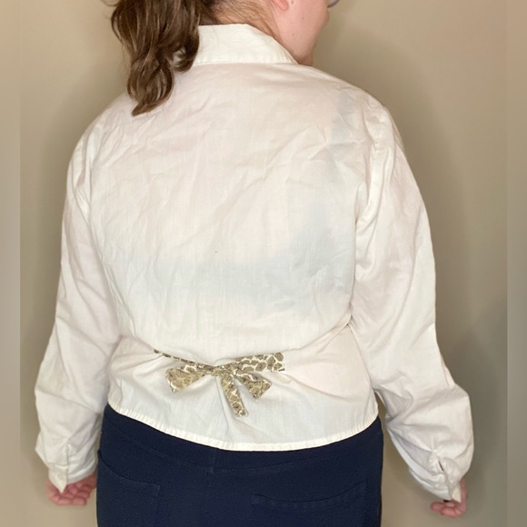 Cream Button Up with Faux Attached Vest - Picture 2 of 5